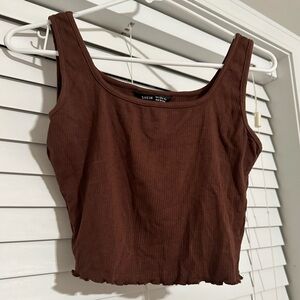 SHEIN, brown, tank top, cropped, small